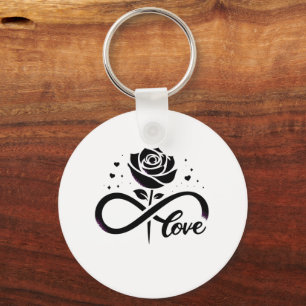 Chaveiro Infinity Amor Rosa Negra - Amor Romântico Eterno D