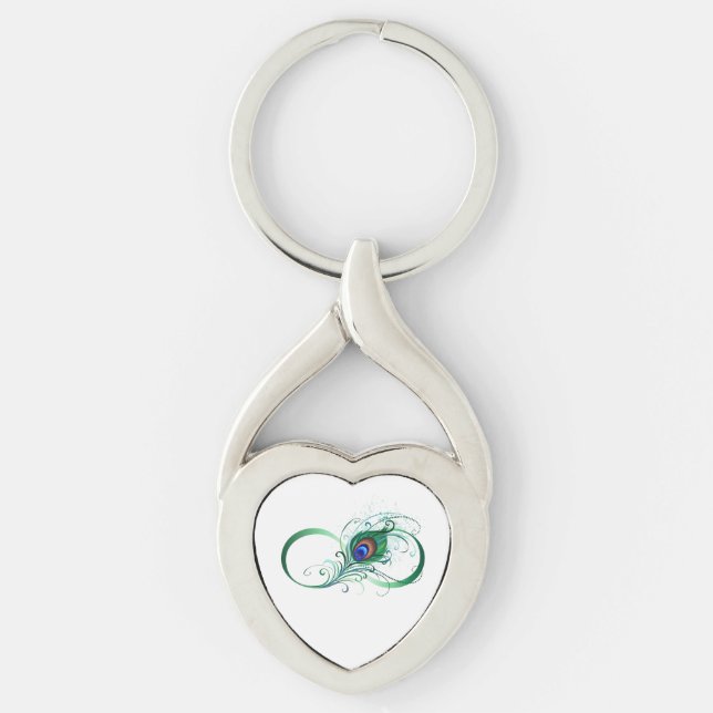 Chaveiro Infinity Symbol with Peacock Feather (Frente)