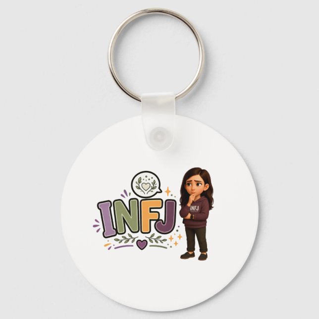 Chaveiro INFJ — A Guardiã das Ideias (Frente)