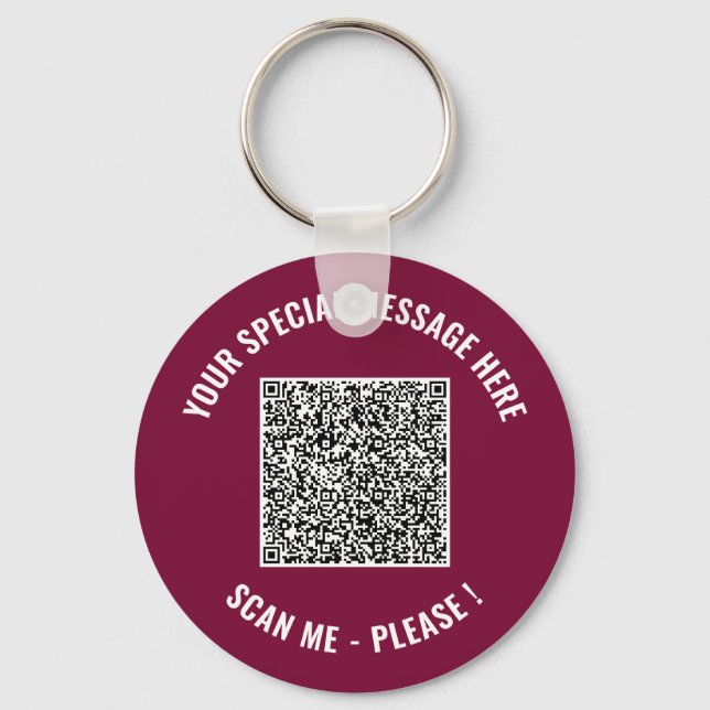 Chaveiro Informações do Código QR Sua Mensagem Presente de  (Frente)
