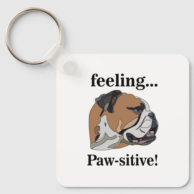 Chaveiro Inglês Buldogue Sentindo Cachorro Pawsitivo (Frente)