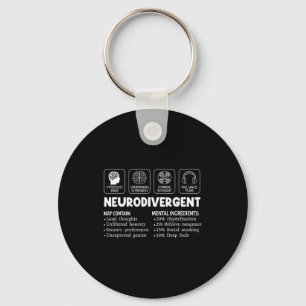 Chaveiro Ingredientes mentais neurodivergentes etiqueta aut