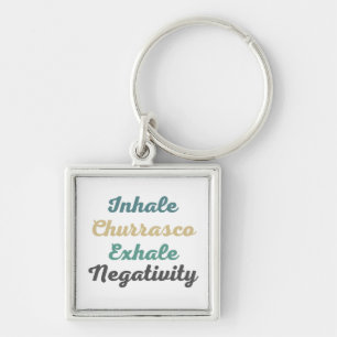 Chaveiro Inhale Churrasco Exhale Negativity Keychains