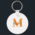 Chaveiro Iniciais Personalizados Modernos e Monograma de No<br><div class="desc">Chaveiro de Monograma de Iniciais Personalizados Modernos</div>