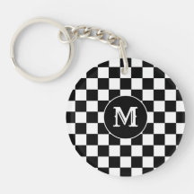 Inicial Personalizada, Porta-chaves Xadrez Preto e