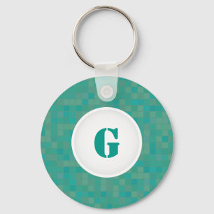 Chaveiro inicial personalizado em mosaico verde