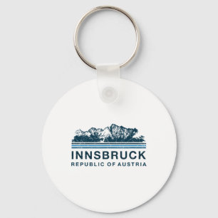 Chaveiro Innsbruck Áustria Montanhas Esqui Austríaco Vintag