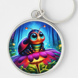 Chaveiro Inseto mágico numa floresta noturna luminosa