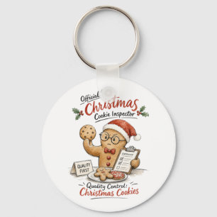 Chaveiro Inspetor de Biscoito de Natal Aquarela