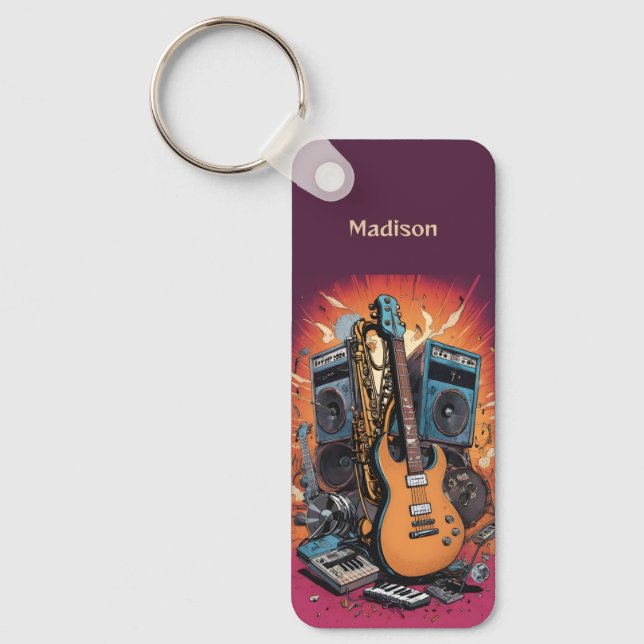 Chaveiro Instrumentos Musicais de Nome Personalizado (Frente)