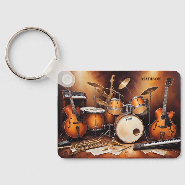 Chaveiro Instrumentos Musicais de Nome Personalizado (Verso)