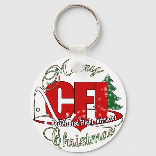 Chaveiro Instrutor de Voo Certificado CFI CHRISTMAS (Frente)