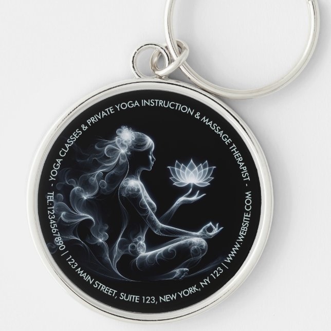 Chaveiro Instrutor de Yoga Lotus Pose de Meditação Névoa Ra (Frente)