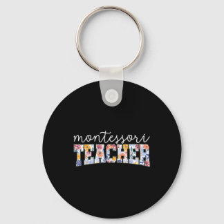 Chaveiro Instrutor Educador Montessori Floral Retro