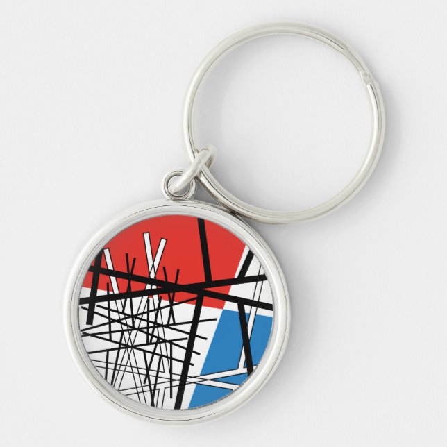 Chaveiro Intersecção de Linhas e Planos - Arte Abstrata (Frente)