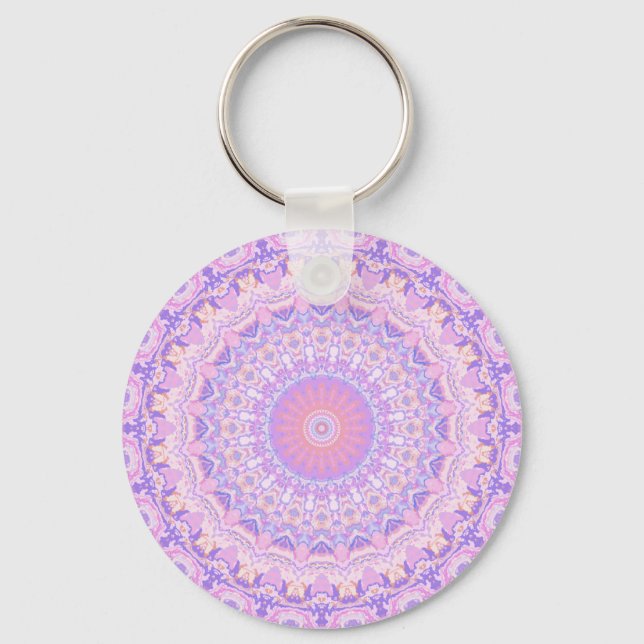 Chaveiro Intrato Colorido Trippy Boho Hippie Mandala (Frente)