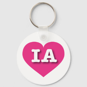 Chaveiro Iowa Hot Pink Heart - I love IA