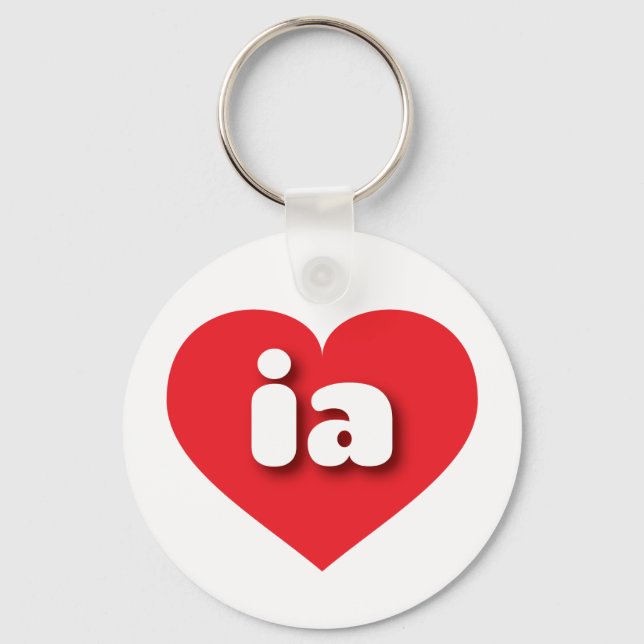 Chaveiro Iowa Red Heart - Eu amo ia (Frente)
