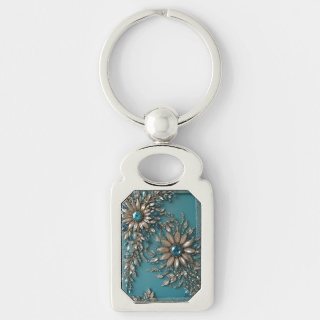 Chaveiro Iridescent glass beaded Keychain  (Frente)