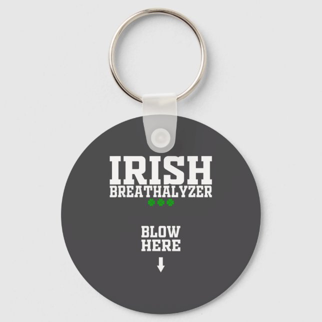 Chaveiro Irish Breathalyzer Blow Here Funny St Patricks Day (Frente)