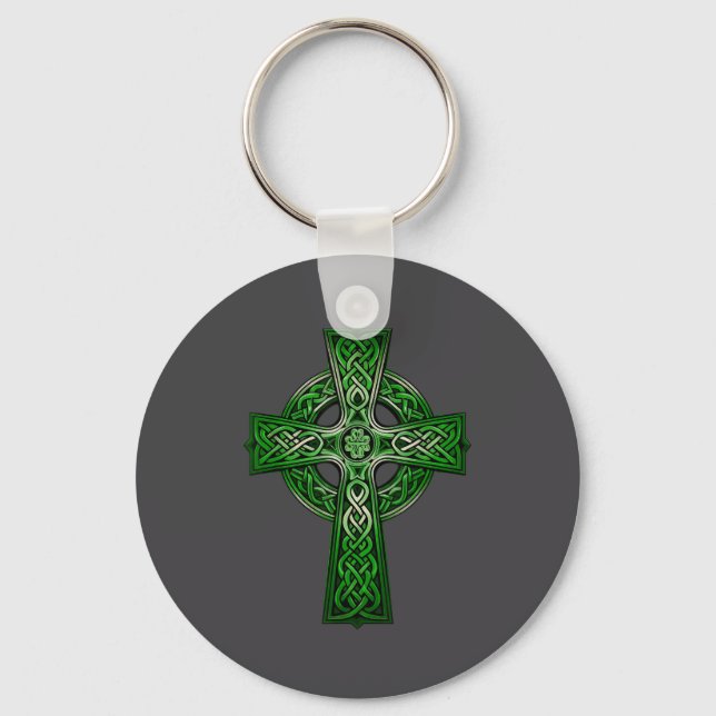 Chaveiro Irish Celtic Cross Knot Christian Holy Trinity Sco (Frente)