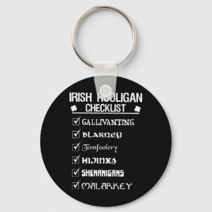 Chaveiro Irish Hooligan Checklist Shenanigan Malarkey Rua P