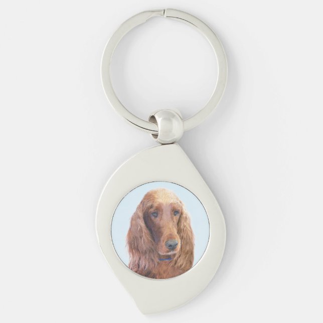 Chaveiro Irish Setter Painting - Bela Arte Original De Cach (Frente)