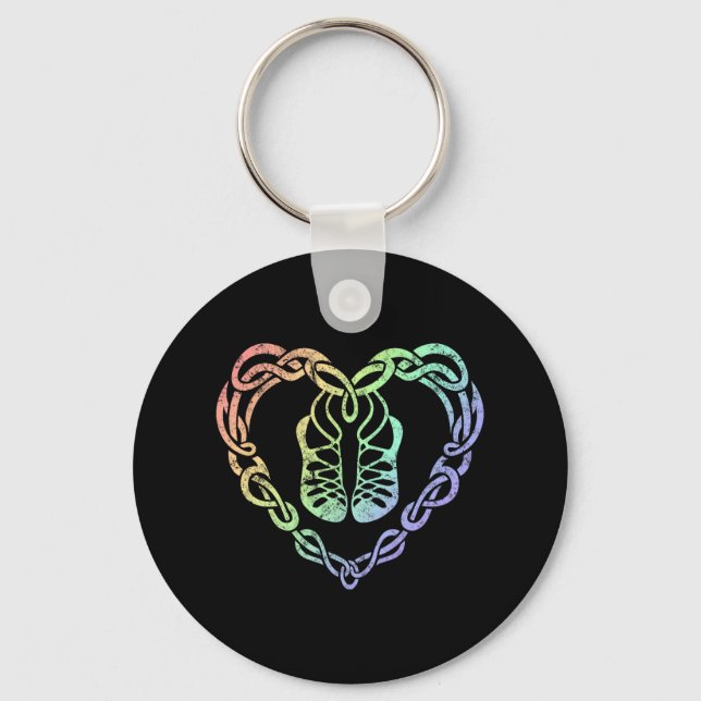 Chaveiro Irish Step Dancing Celtic Knot Heart (Frente)