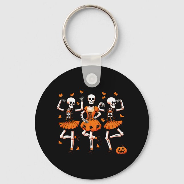 Chaveiro Irlandês Dançando Esqueletos Spooky Dance Hallowee (Frente)