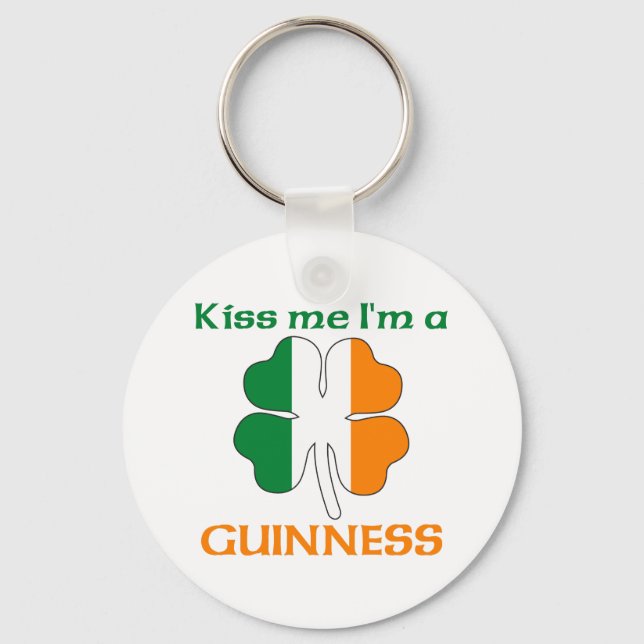 Chaveiro Irlandês Personalizado Me Beija Sou Guiness (Frente)