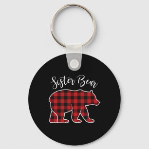 Chaveiro Irmã Bear Pajama Red Buffalo Xmas Família Funny C