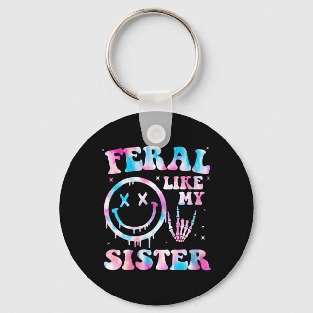 Chaveiro Irmã Feral Como Irmã Engraçada Sarcástica Mulheres (Frente)