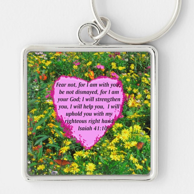 CHAVEIRO ISAIAH 41:10 WILDFLOWER PHOTO DESIGN (Frente)