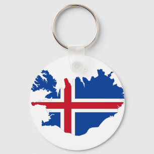Chaveiro Islândia É mapa da bandeira de Ísland