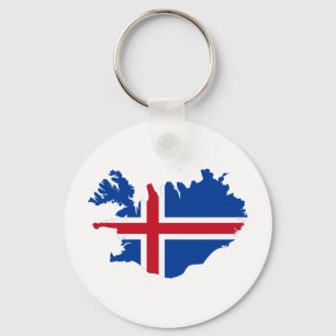 Chaveiro Islândia É mapa da bandeira de Ísland