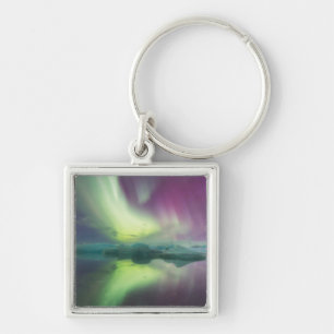 Chaveiro Islândia, Jokulsarlon. Luzes da Aurora Reflectem