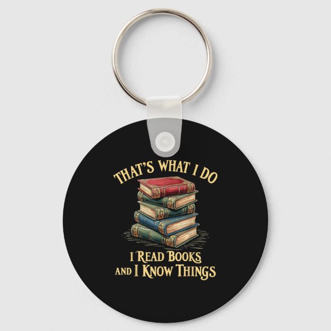 Chaveiro Isso é o que eu faço, eu leio livros e eu sei cois (Frente)