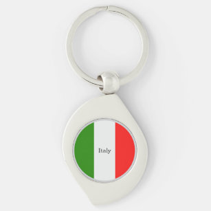 Chaveiro Itália, cores de bandeira, rotuladas,