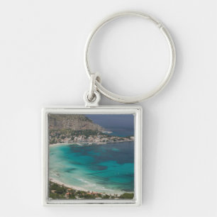Chaveiro Itália, Sicília, Mondello, Vista da praia a partir