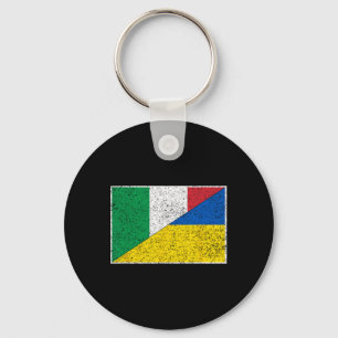 Chaveiro Itália Ucrânia Bandeira Suporte Cidadão Italiano U
