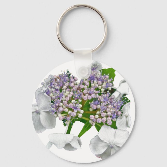 Chaveiro Itens de Coordenada de Hydrangea de rendas azuis (Frente)