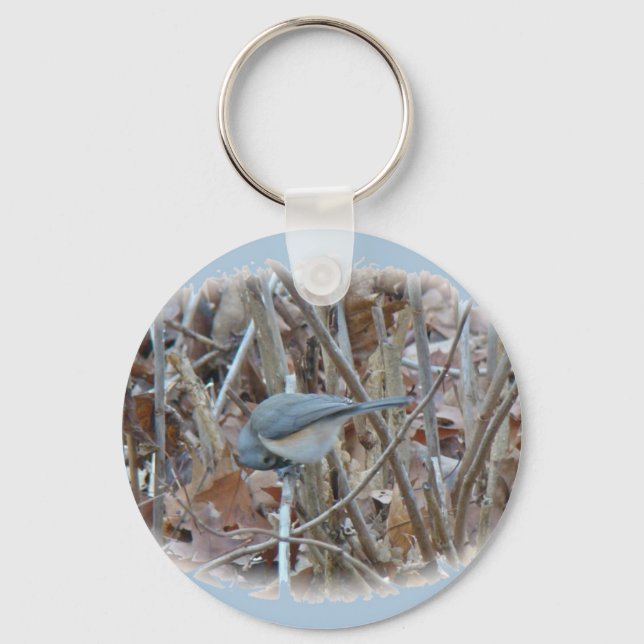 Chaveiro Itens de Coordenada do Ímpeto do Titmouse Tufado (Frente)