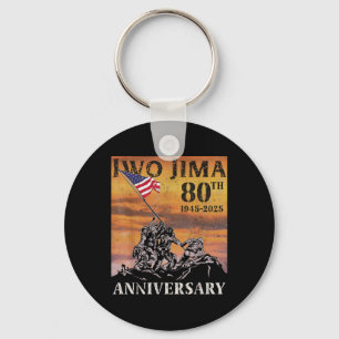 Chaveiro Iwo Jima 80 Aniversário Wwii Veteran Us Flag 4th