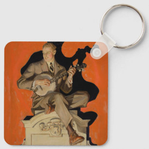 Chaveiro J.C. Leyendecker Tocador de Banjo 1920 Arte Art Dé