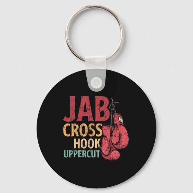 Chaveiro Jab Cross Hook Uppercut Boxeador Trabalho Kickboxi (Frente)