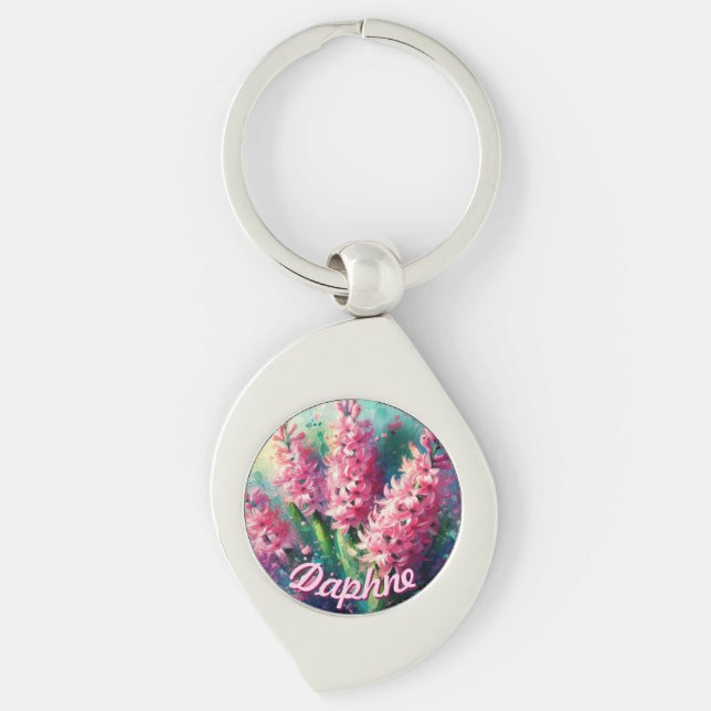Chaveiro Jacintos Rosa Personalizados Jacinto Floral (Frente)