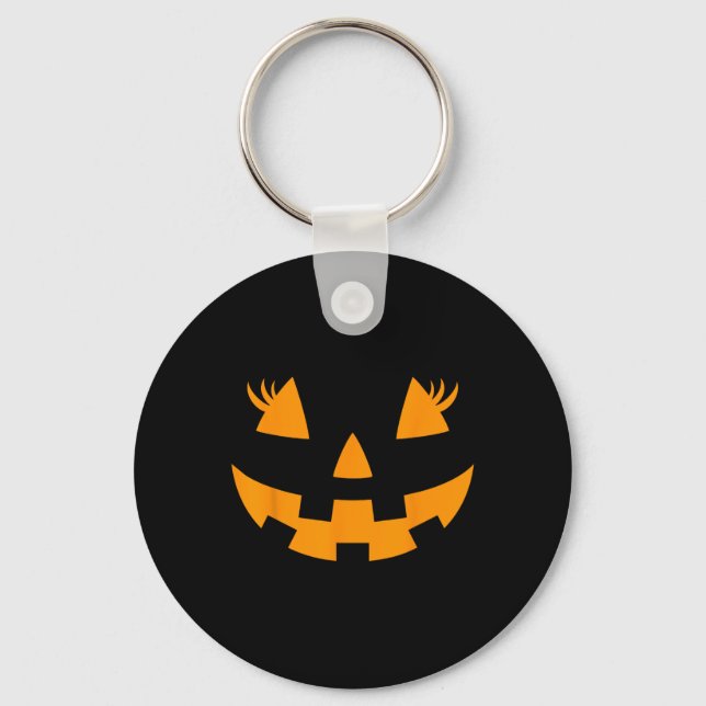 Chaveiro Jack O Lanterna Face Pumpkin Eyelashes Hallowen Co (Frente)