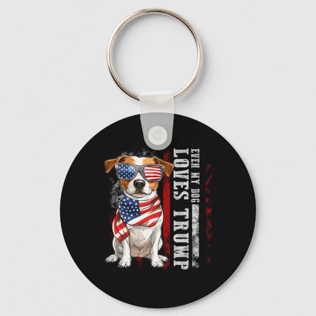 Chaveiro Jack Russell Terrier Mesmo Meu Cachorro Ama Trump  (Frente)