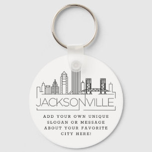 Chaveiro Jacksonville Stylizou Skyline Slogan Personaliza