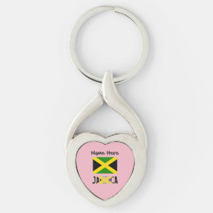 Chaveiro Jamaica e Bandeira Jamaicana com o Seu Nome